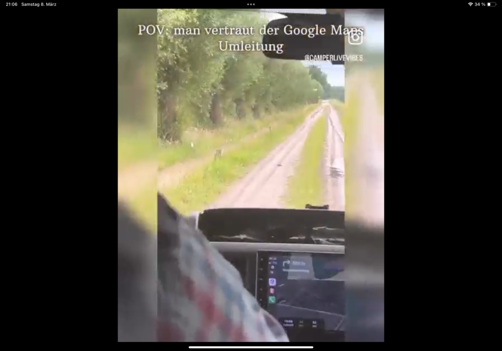 Wenn man Google Maps vertraut